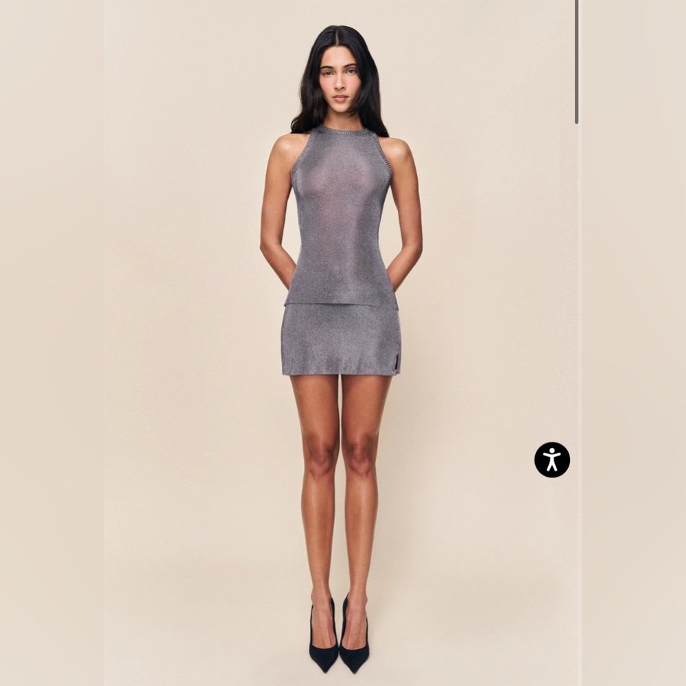 NWT Danielle Guizio Set in Gunmetal Size XS